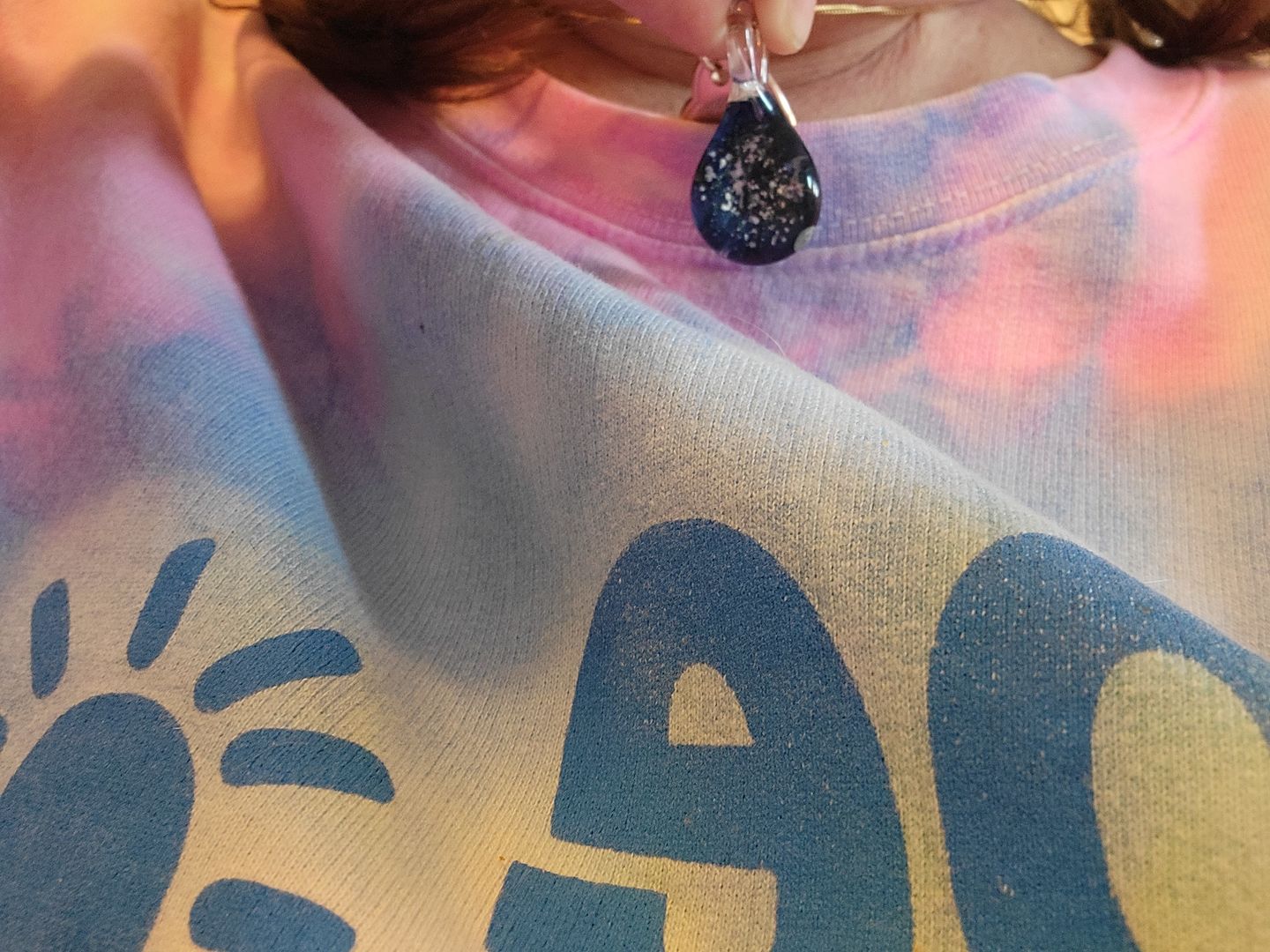 Customer photo review of Blue Moon Cremation Pendant