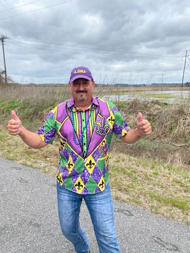 Customer photo review of Carnival Green Yellow Purple Diamond Dress Up Tuxedo Printing Short Sleeve Shirt