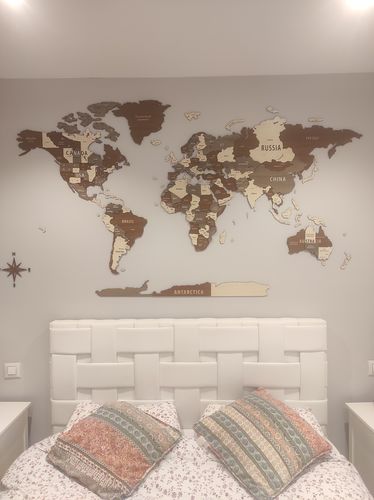 Customer photo review of 3D Wooden Multilayered World Map with States and Capitals v2