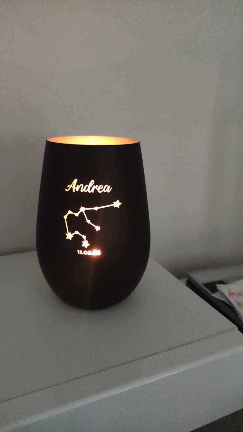 Customer photo review of Sternzeichen - Individuelles Windlicht