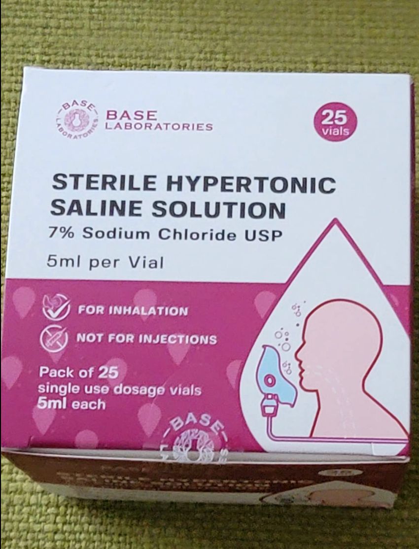 Customer photo review of 7% SALINE SOLUTION FOR NEBULIZER - FOR INHALATION THERAPY  - 25 5ML vials