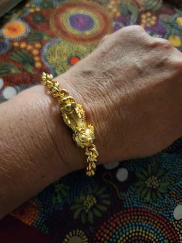 Customer photo review of 24K Gold Pixiu Double Dragon Bracelet
