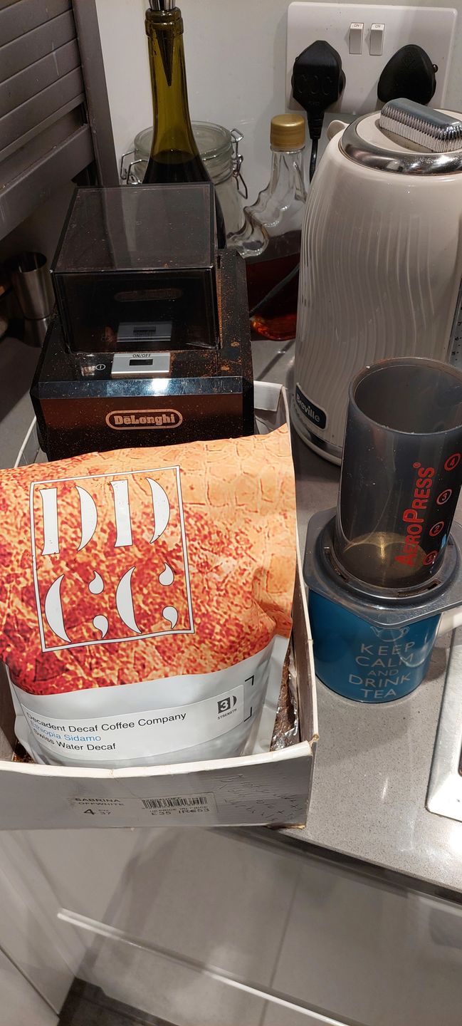 Customer photo review of Ethiopia Sidamo Decaffeinated Coffee - Swiss Water Decaf Process - Strength 3 - Decadent Decaf