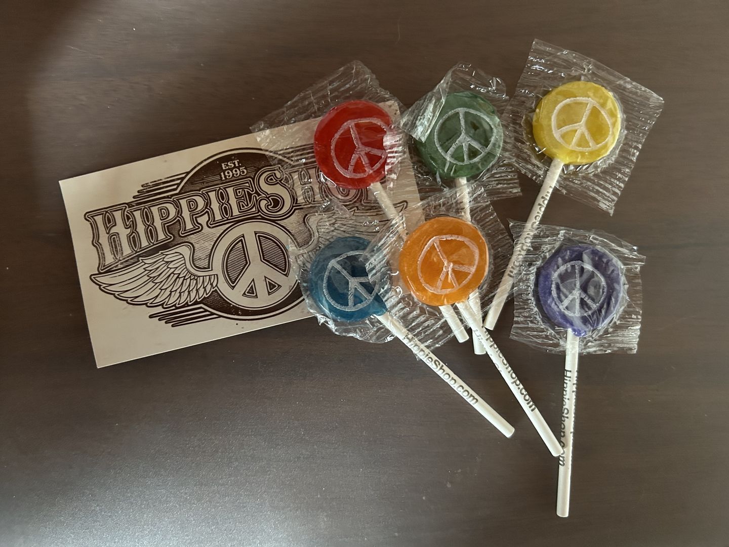 Customer photo review of Hippie Shop Peace Pop Lollipops
