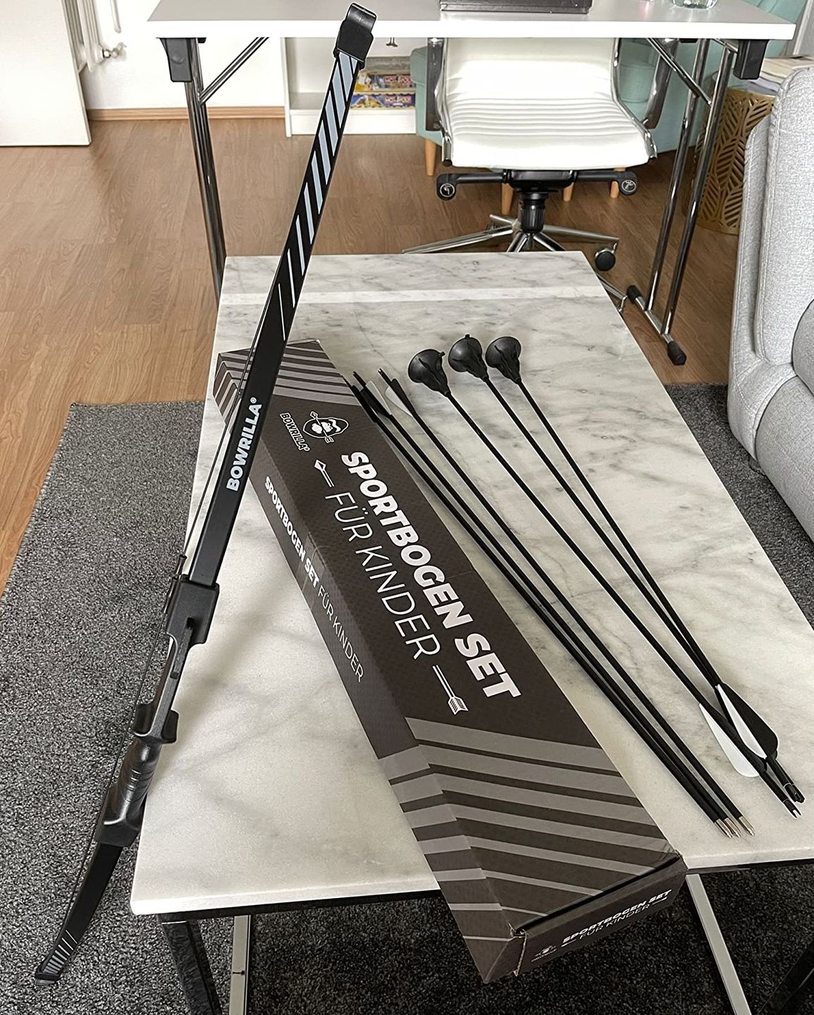 Customer photo review of Sportbogen Set für Kinder mit 6 Carbon-Hybrid Pfeilen und 3 Zielscheiben