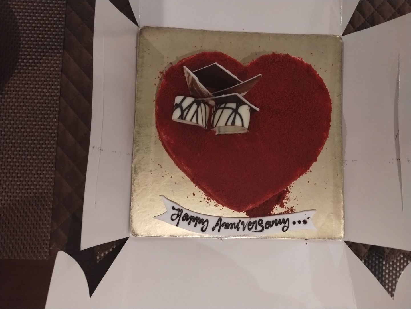 Customer photo review of Heart Shaped Red Velvet Cake