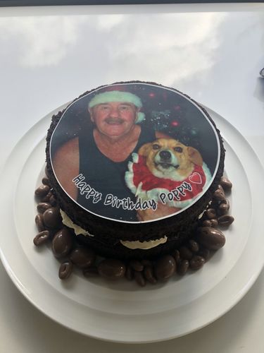 Customer photo review of 15 cm Round Custom Edible Icing Image