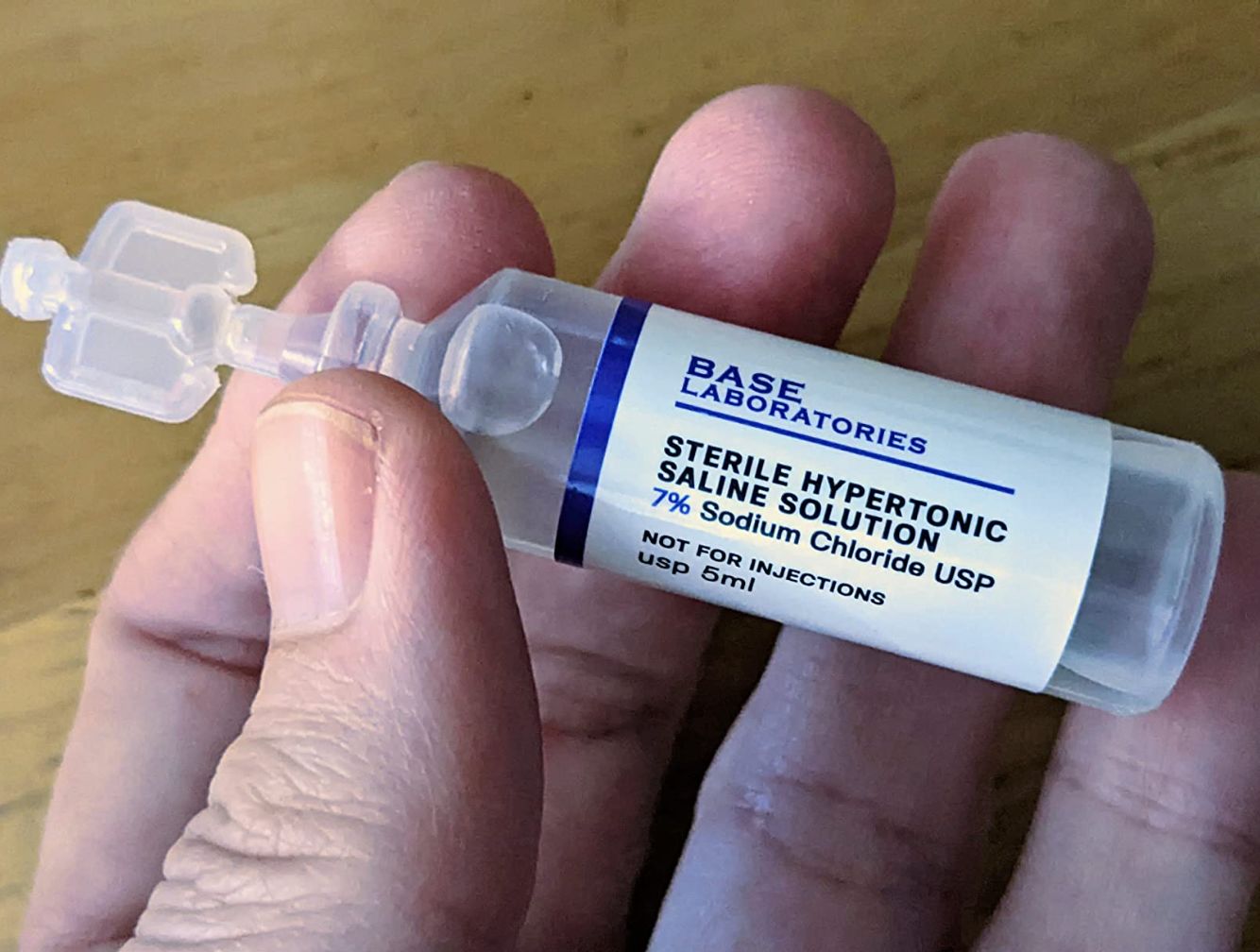 Customer photo review of 7% SALINE SOLUTION FOR NEBULIZER - FOR INHALATION THERAPY  - 50 5ML vials