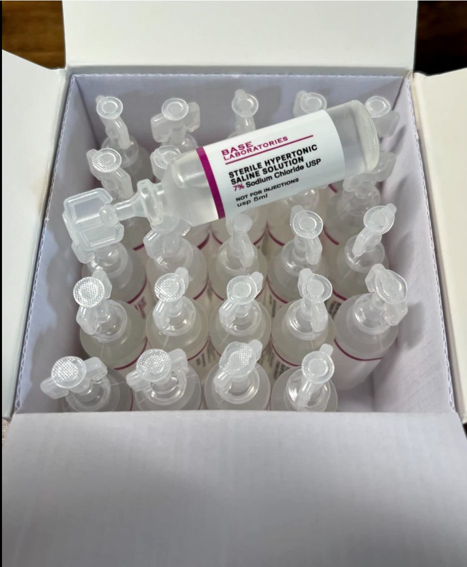 Customer photo review of 7% SALINE SOLUTION FOR NEBULIZER - FOR INHALATION THERAPY  - 25 5ML vials