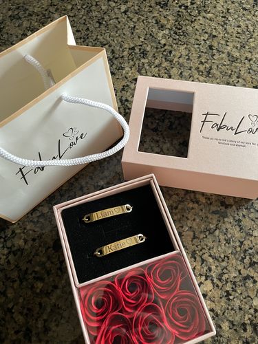 Customer photo review of Engraved Bracelet Set - W/ Eternal Rose Box