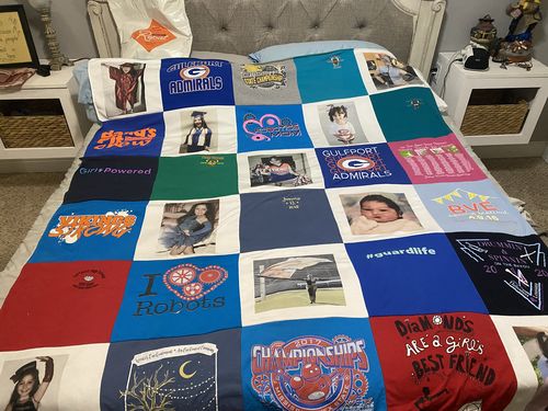 T-shirt quilt featuring gulfport admirals by Angela from MS