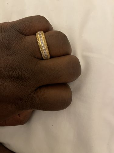 Customer photo review of Gold Princess Cut Diamond Eternity Ring