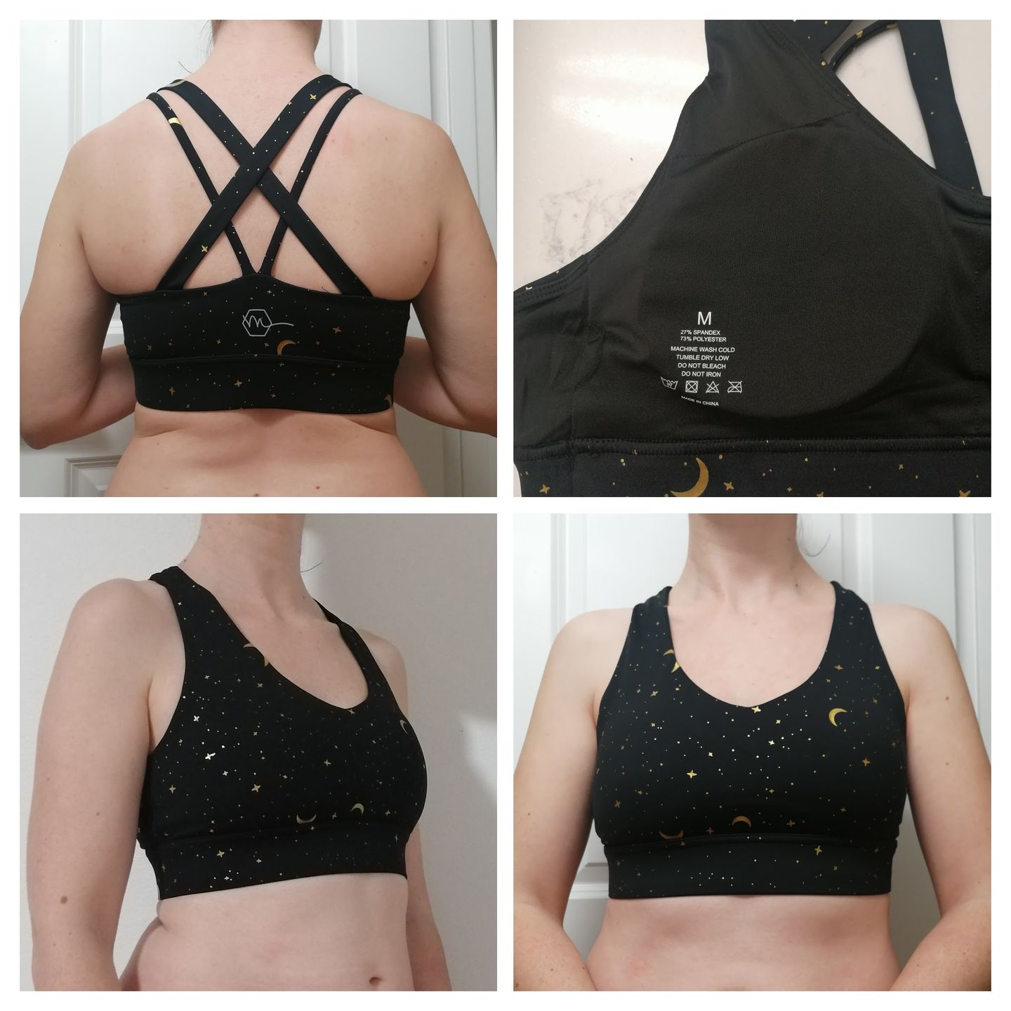 Customer photo review of Criss Cross Sports Bra - Moons | MT SPORT