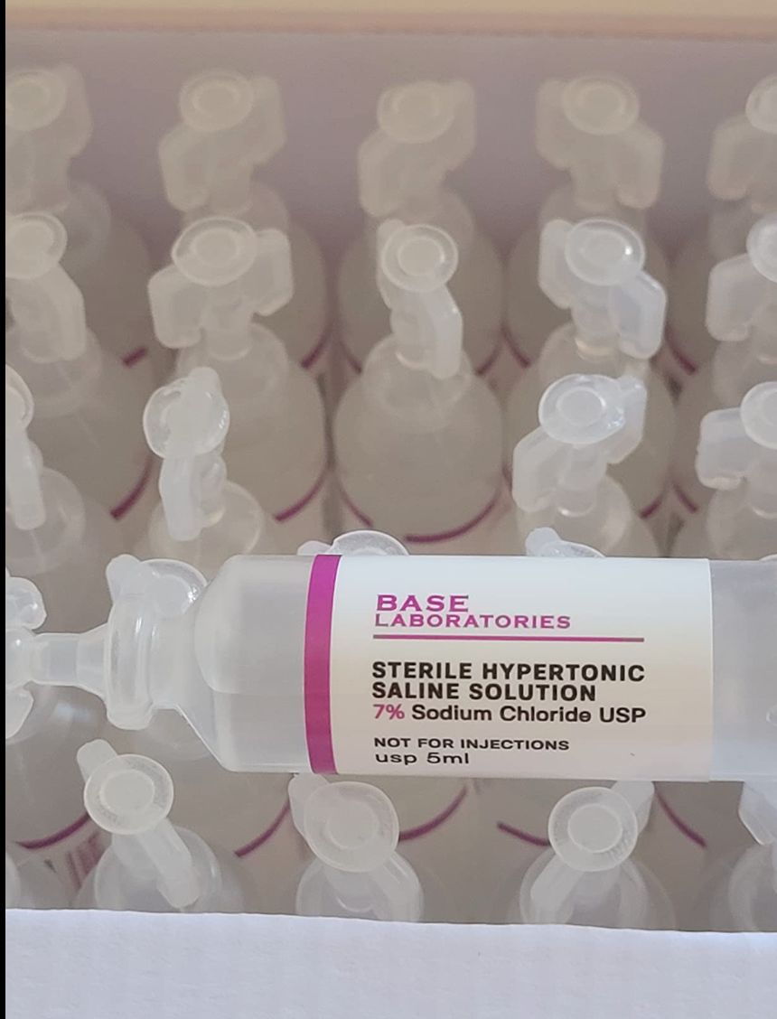 Customer photo review of 7% SALINE SOLUTION FOR NEBULIZER - FOR INHALATION THERAPY  - 25 5ML vials