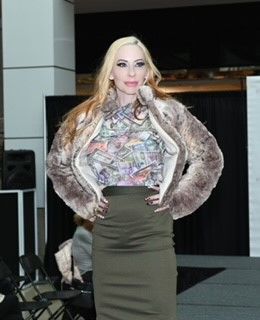 Customer photo review of Faux Fur Bomber Jacket