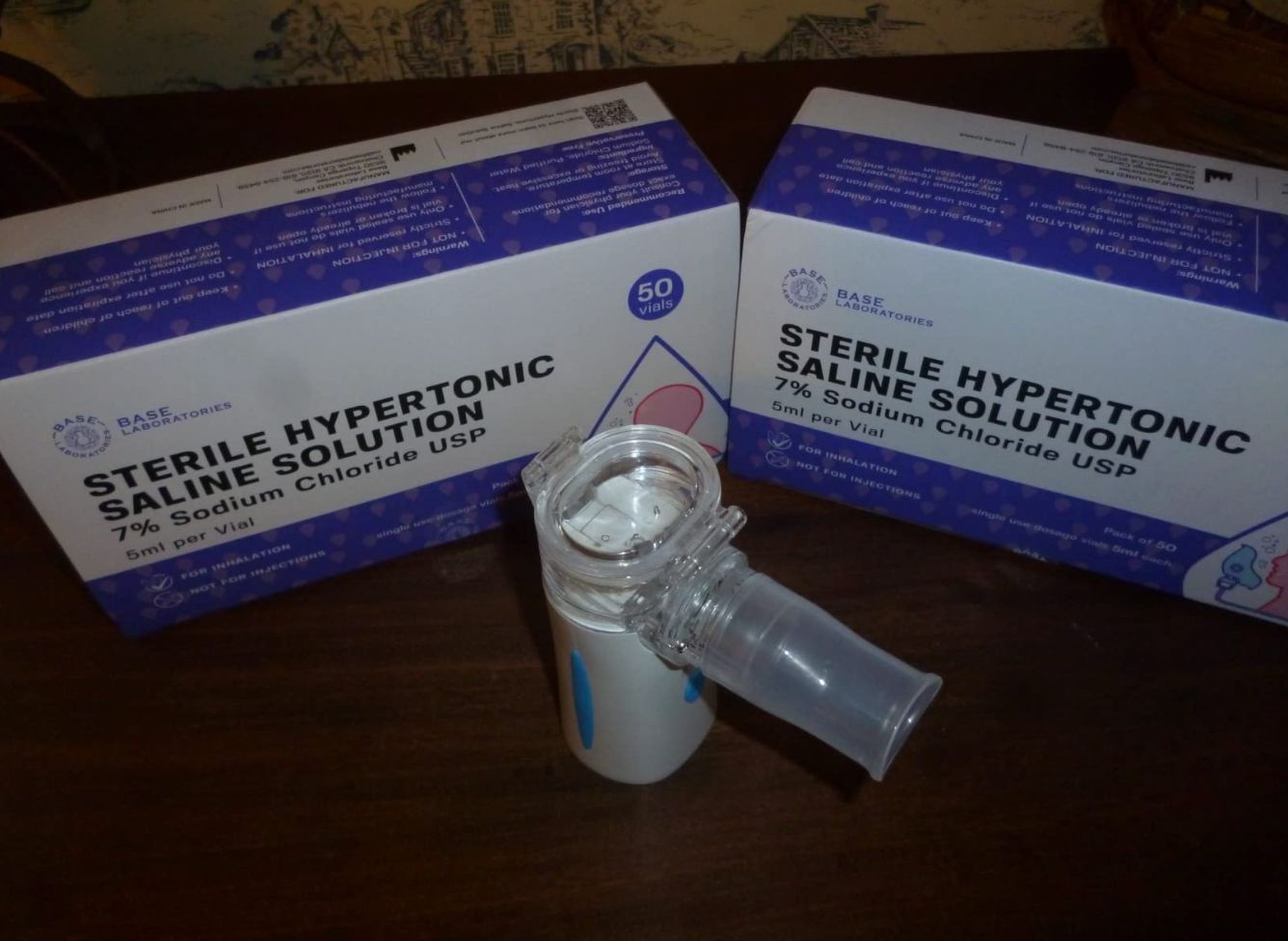 Customer photo review of 7% SALINE SOLUTION FOR NEBULIZER - FOR INHALATION THERAPY  - 50 5ML vials