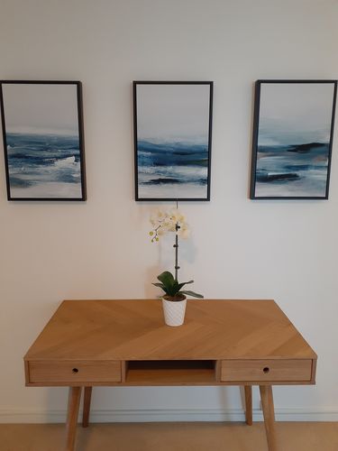 Customer photo review of Calm Before the Storm, Abstract Art Trio