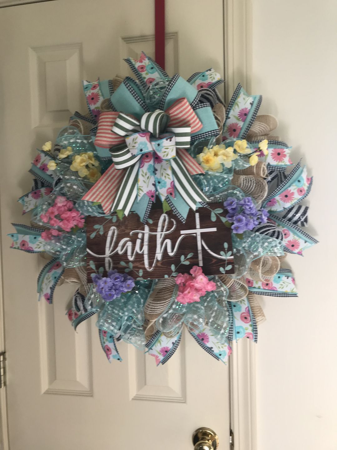 Customer photo review of 15-24" Tinsel Work Wreath Form: White XX750427