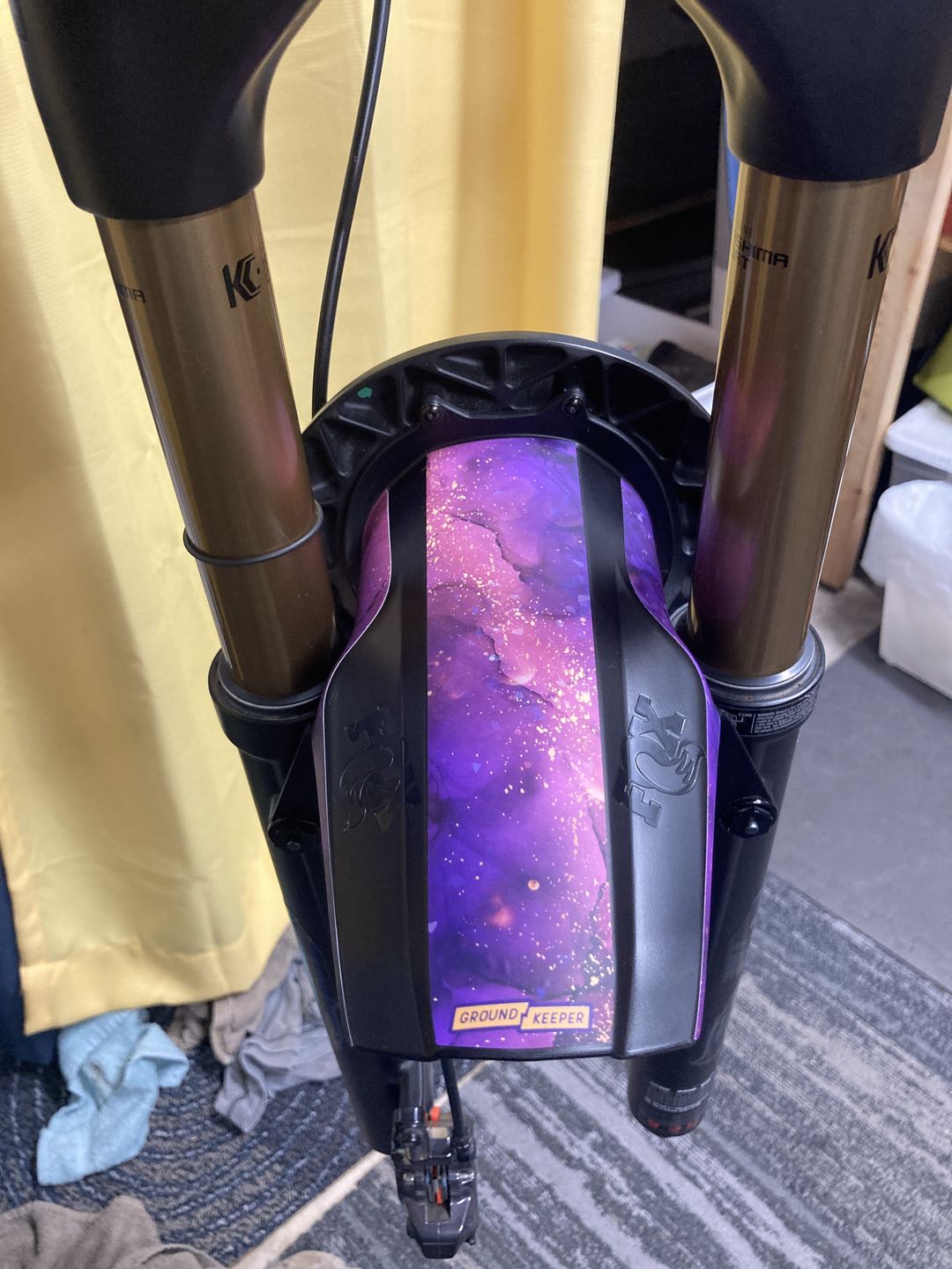 Customer photo review of Fox 36/38 Bolt-On Short Fender Decal Kit