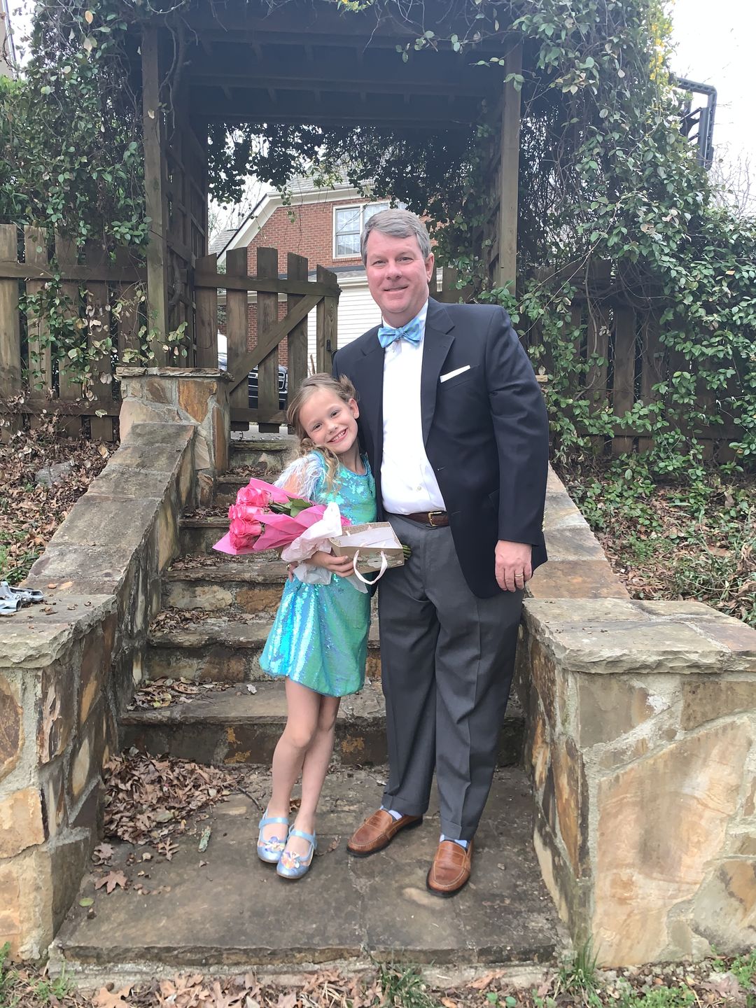 Customer photo review of Low Country Boil Green & Blue Striped Bow Tie