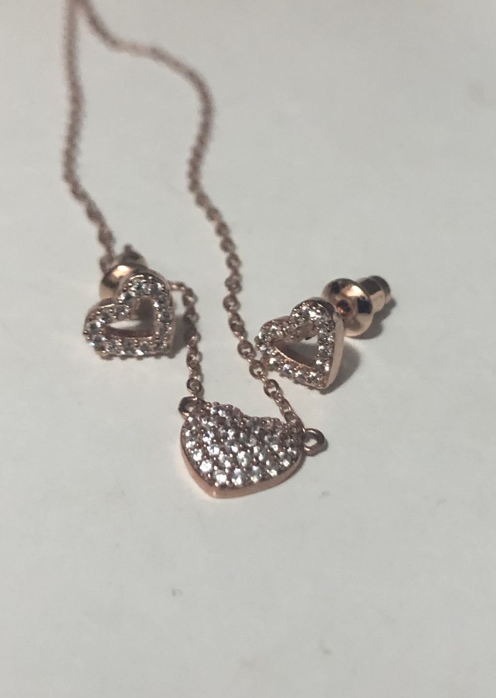 Customer photo review of COLLAR CORAZÓN BAÑADO EN ORO ROSADO