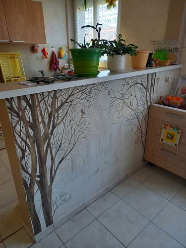 Customer photo review of Papier peint panoramique bienvenue dans les bois