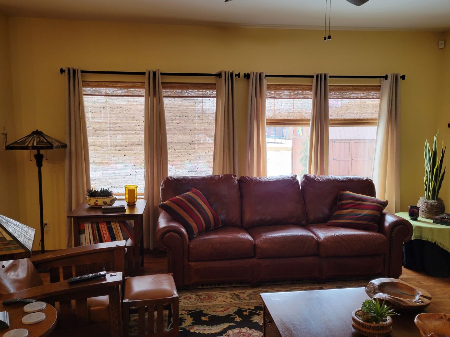 Customer photo review of SmartWings Motorized Woven Wood Shades 50%/70%/100% Blackout Orithyia