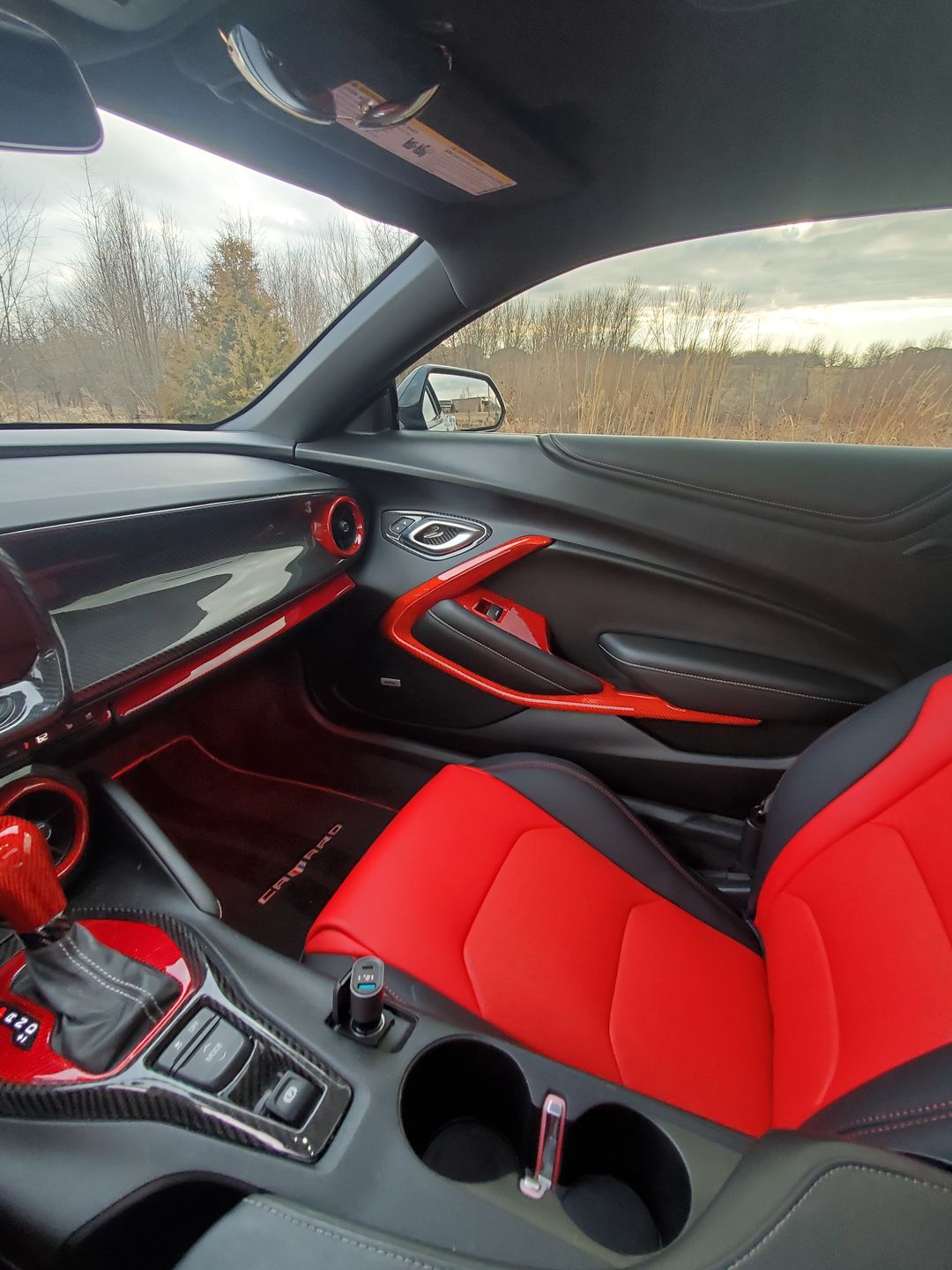 Customer photo review of Real Carbon Fiber Interior Door Panel Chrome Trim Cover For 2016-2023 Chevy Camaro