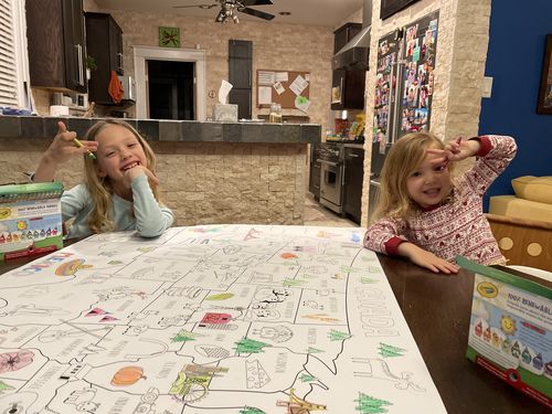 Customer photo review of USA Map Coloring Sheet
