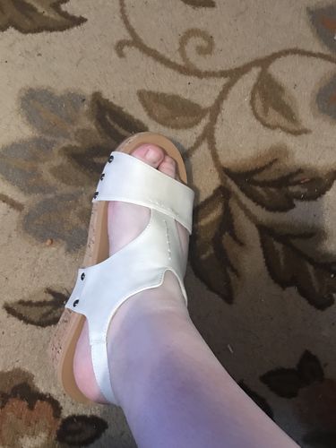Customer photo review of Corky's White Marisa Sandals