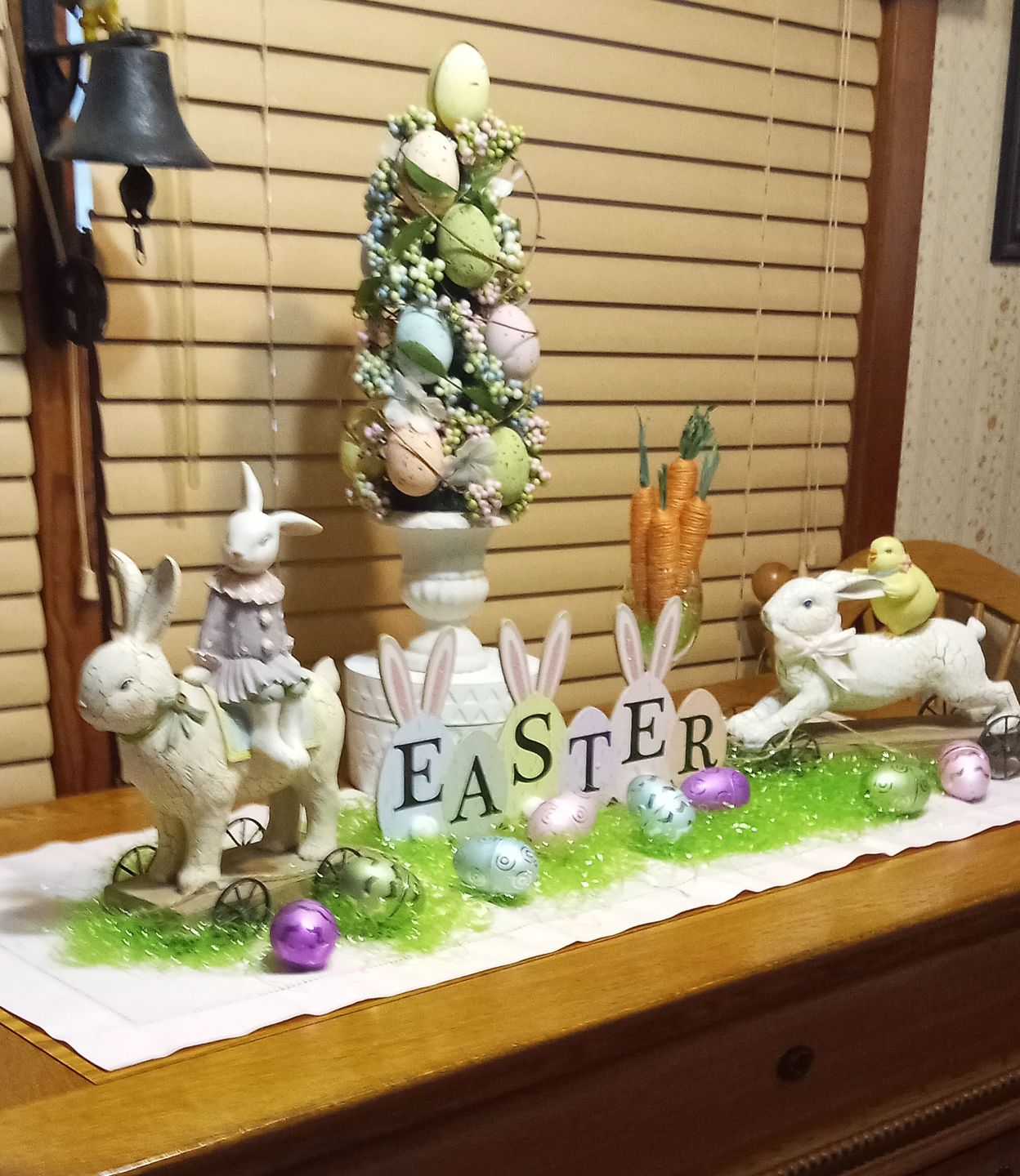 Customer photo review of Cotton Linen Hemstitch Table Runner