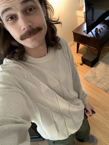 Customer photo review of Vintage Patagonia 1/4 Zip Wool Blend Sweater Size Large