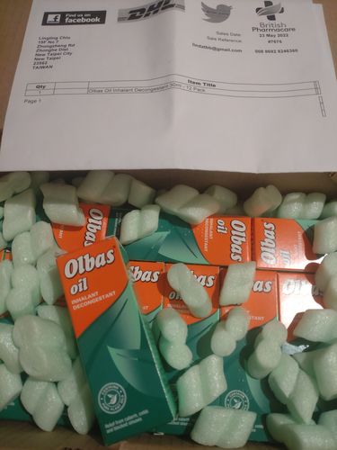 Customer photo review of Olbas Oil Inhalant Decongestant 30ml - 12 Pack