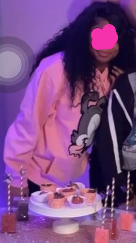 Customer photo review of Men RAW Nights Pink Chenille Hoodie