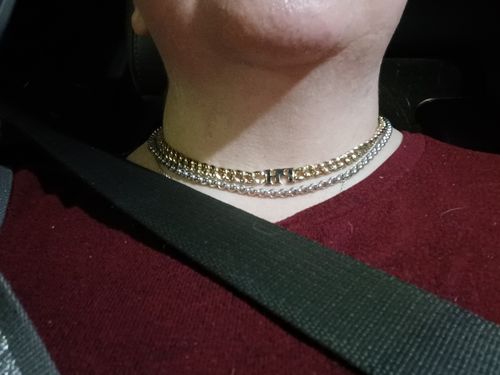 Customer photo review of Double Initial with Mid-Sized Cuban Chain