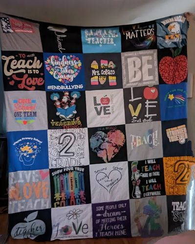 T-shirt quilt from united states education system by Kim from NY