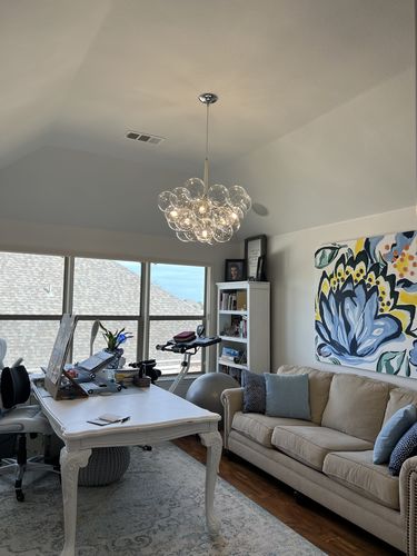 Customer photo review of Modern Cluster Glass Globe Bubble Chandelier