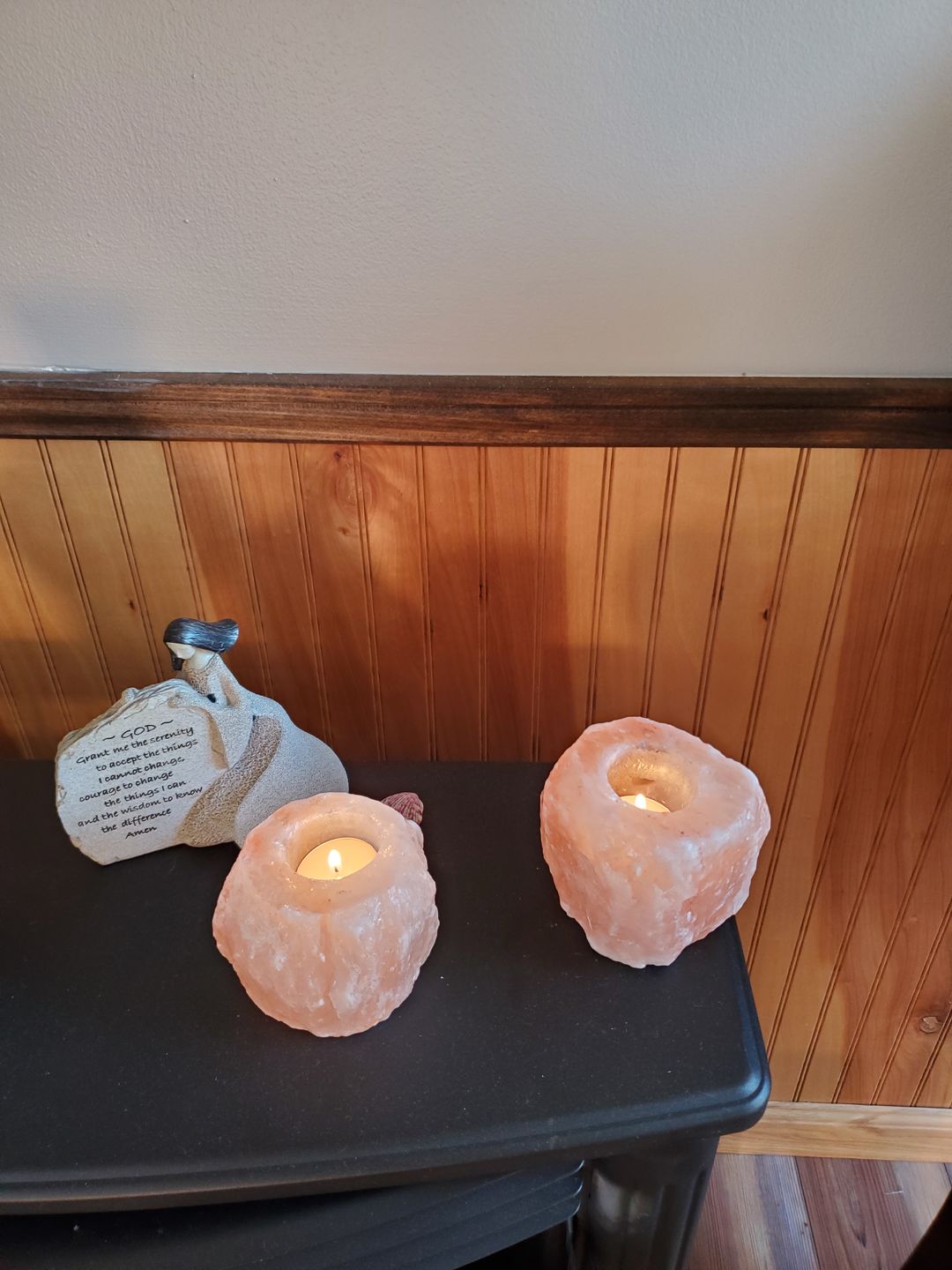 Customer photo review of Himalayan Salt Tealight Natural Candle Holders (Pack of 2)