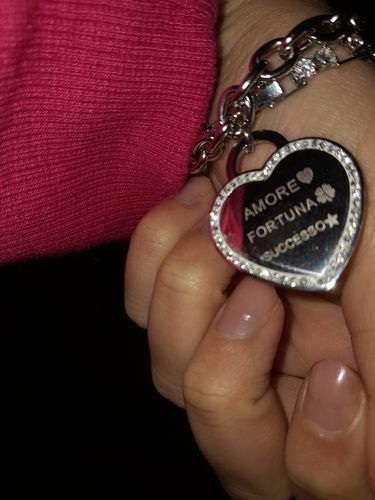 Customer photo review of Bracciale Cuore con frasi