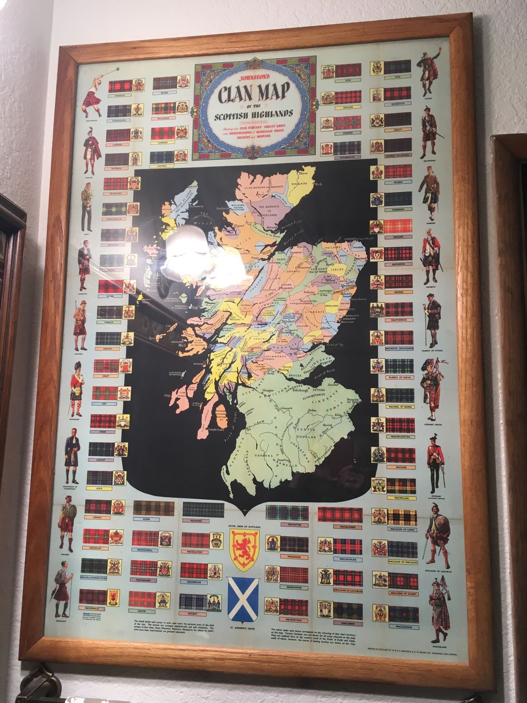 Customer photo review of Old Map of Scotland Clans and Tartans - Johnston's Highlands & Lowlands Scottish Chart