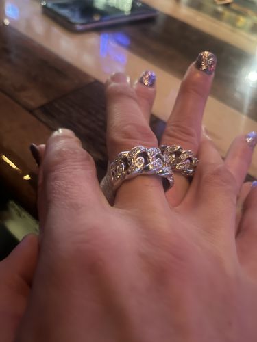 Customer photo review of Sterling Silver VVS Moissanite Cuban Ring