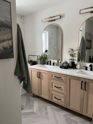 Customer photo review of Bridgeport 72" White Oak Bathroom Vanity, Double Sink