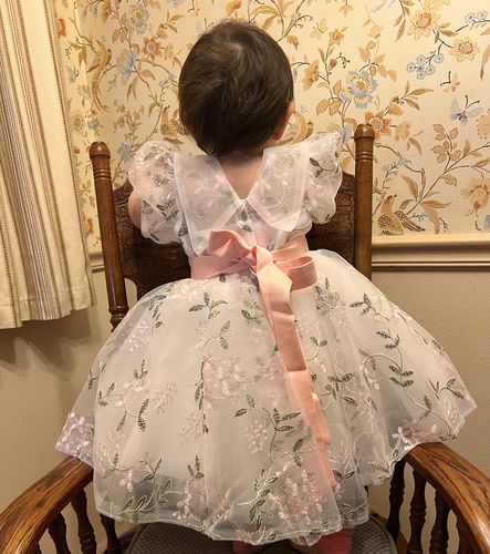 Customer photo review of Toddler Girl Birthday Party Dress White Puffy Sleeves Flower Girl Dress Princess Dress Easter Dress For Baby Girl