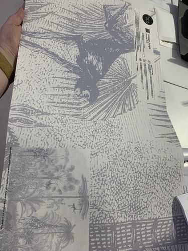 Customer photo review of Vintage Jungle in Powder Blue Wallpaper Mural