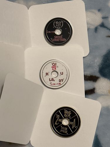 Customer photo review of BTS CD Enamel Pins