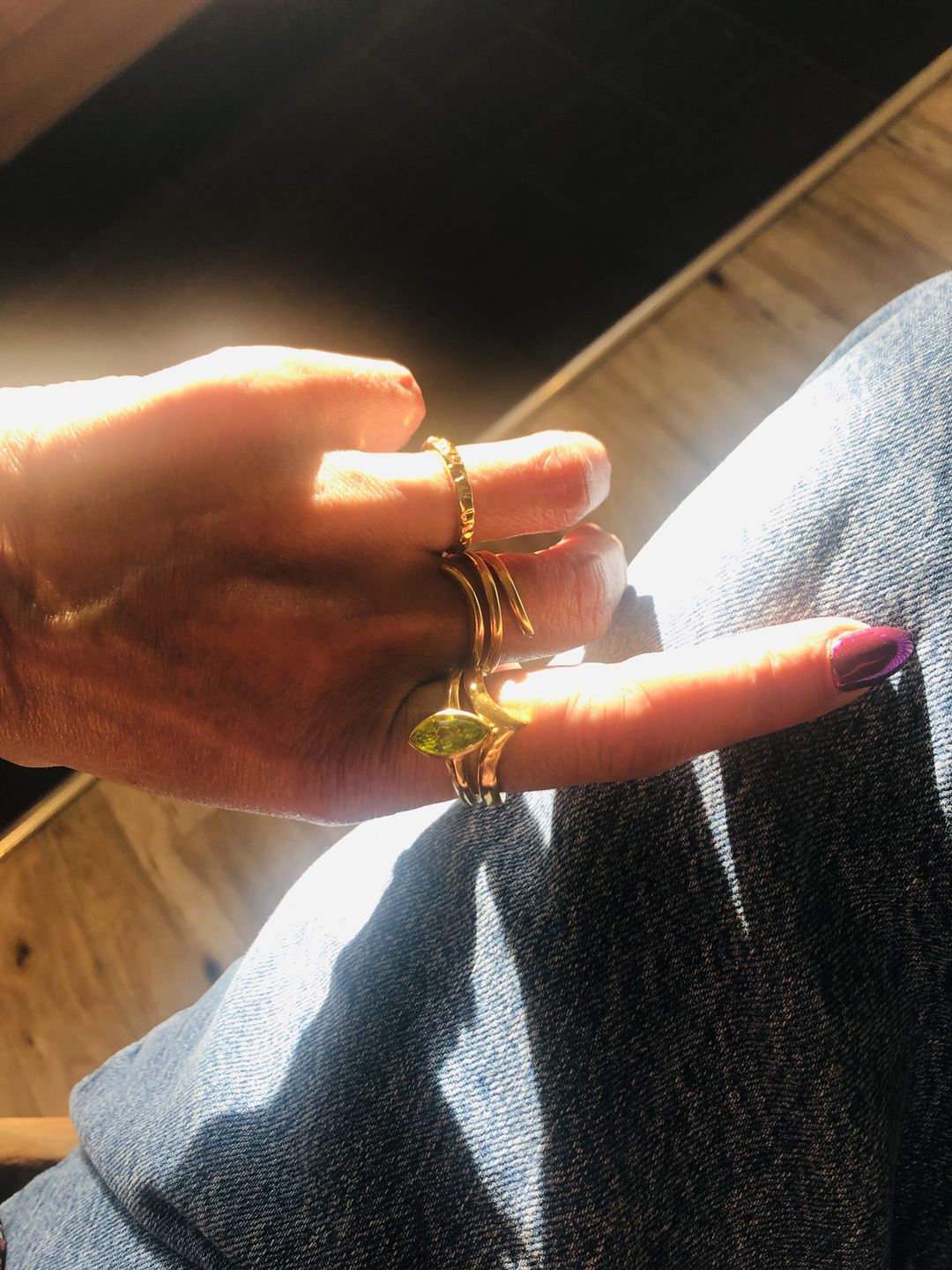 Customer photo review of Grecian Wishbone Stacking Ring