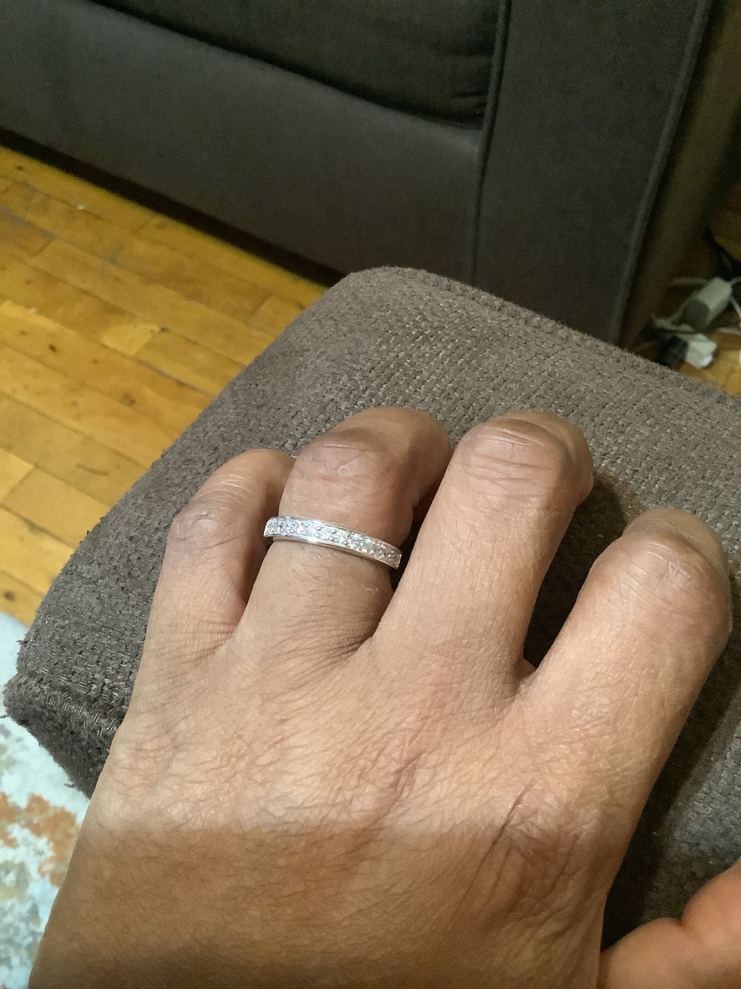 Customer photo review of Pave CZ Eternity Ring in Sterling Silver