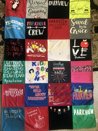 T-shirt quilt from parkview early literacy center by Debbi from NM