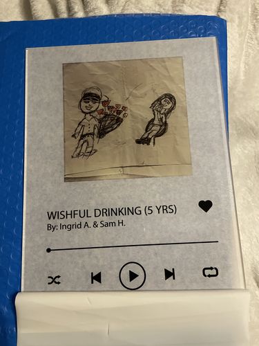 Customer photo review of Custom Song Plaque - The Best Anniversary Gift for Couples