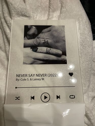 Customer photo review of Custom Song Plaque - The Best Anniversary Gift for Couples
